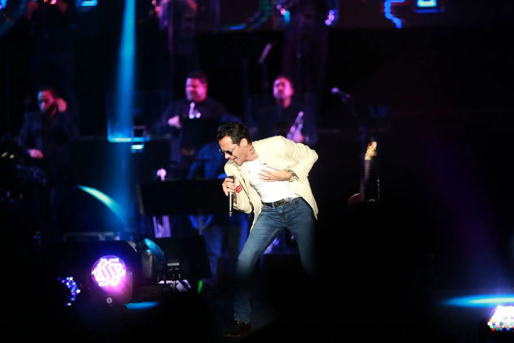 Marc Antony en  el concierto "Junto2" en el estadio Monumental.
Foto: ANDINA/Jhony Laurente