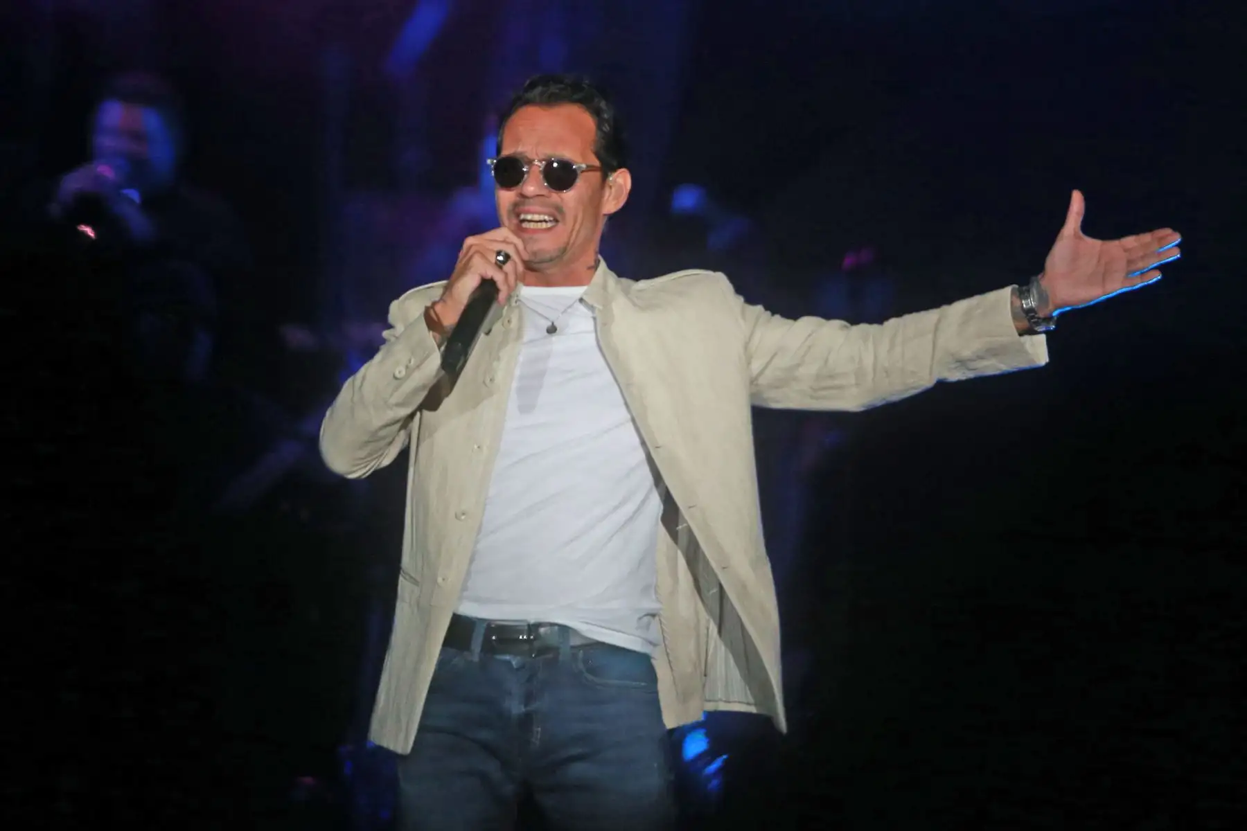 Marc Antony en  el concierto "Junto2" en el estadio Monumental.
Foto: ANDINA/Jhony Laurente