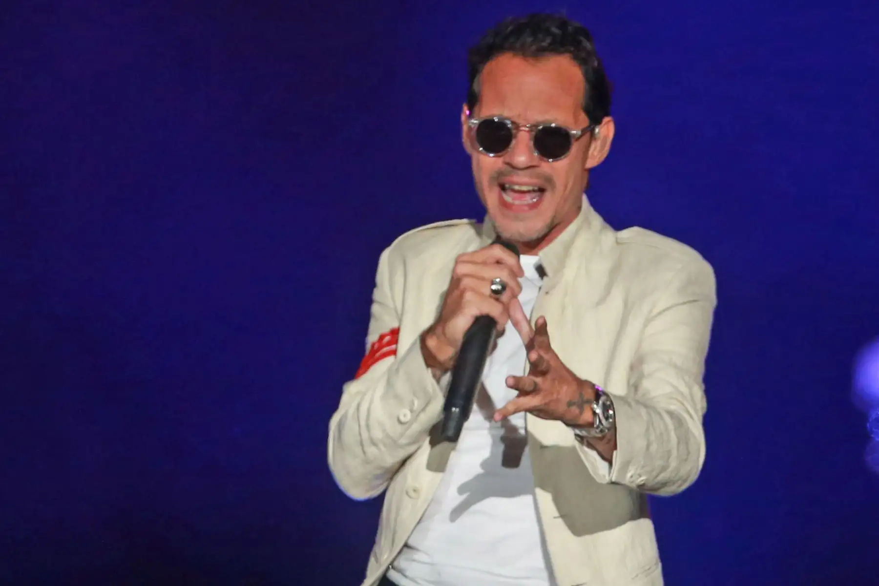 Marc Antony en  el concierto "Junto2" en el estadio Monumental.
Foto: ANDINA/Jhony Laurente