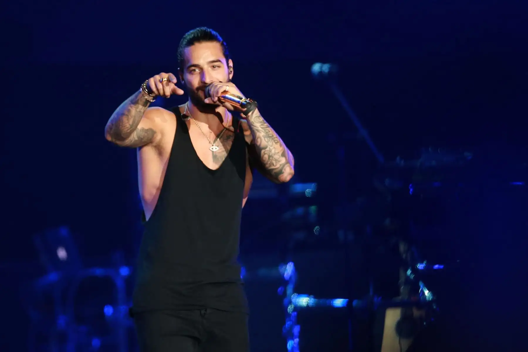 Maluma en  el concierto "Junto2" en el estadio Monumental.
Foto: ANDINA/Jhony Laurente