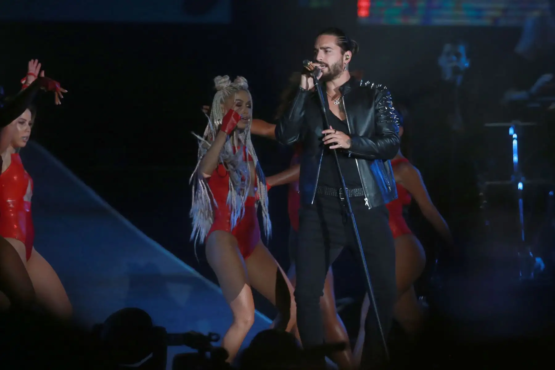 Maluma en  el concierto "Junto2" en el estadio Monumental.
Foto: ANDINA/Jhony Laurente