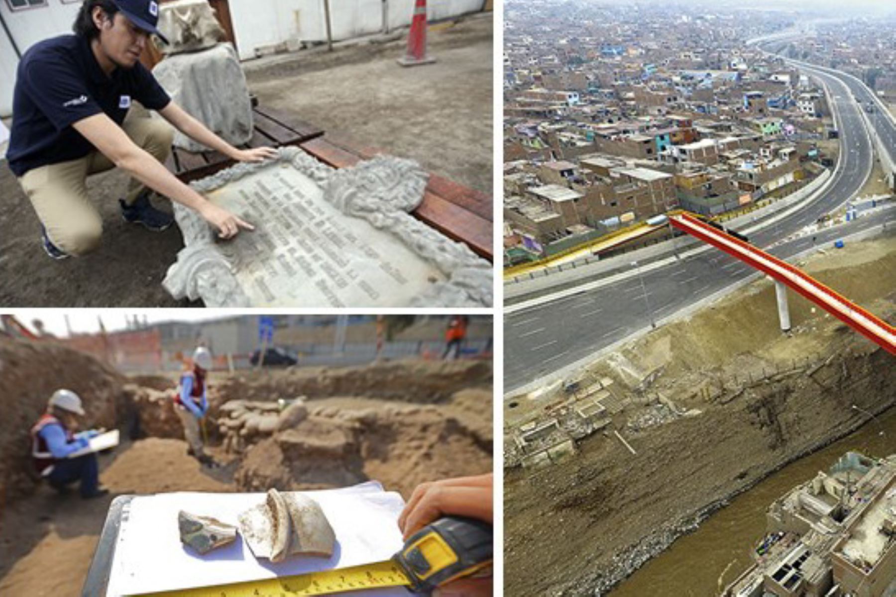 Estos son algunos de los vestigios hallados en las excavaciones para la construcción de la obra Línea Amarilla. Foto: Andina