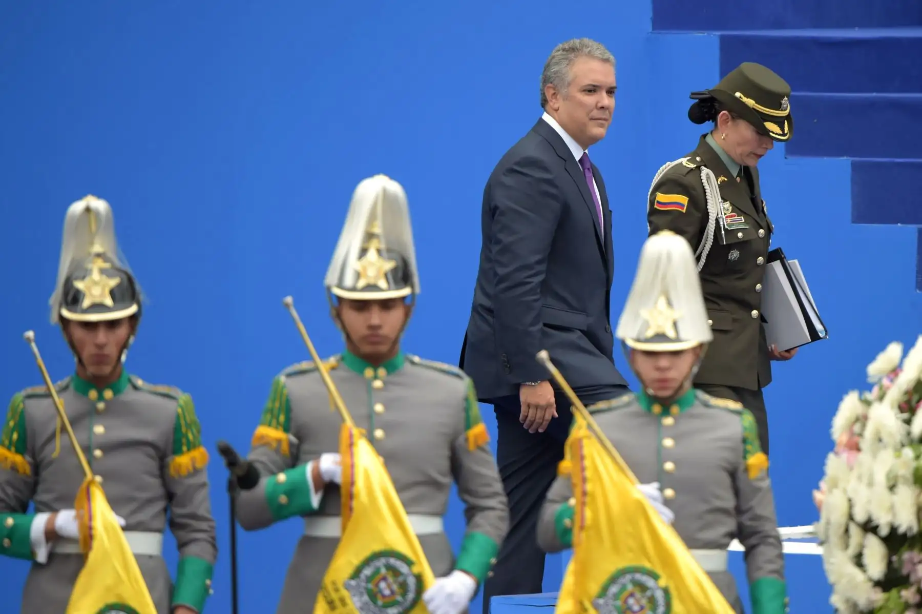 El presidente electo de Colombia, Ivan Duque, camina al llegar a la ceremonia de juramentación en Bogotá, el 7 de agosto de 2018. Foto: AFP