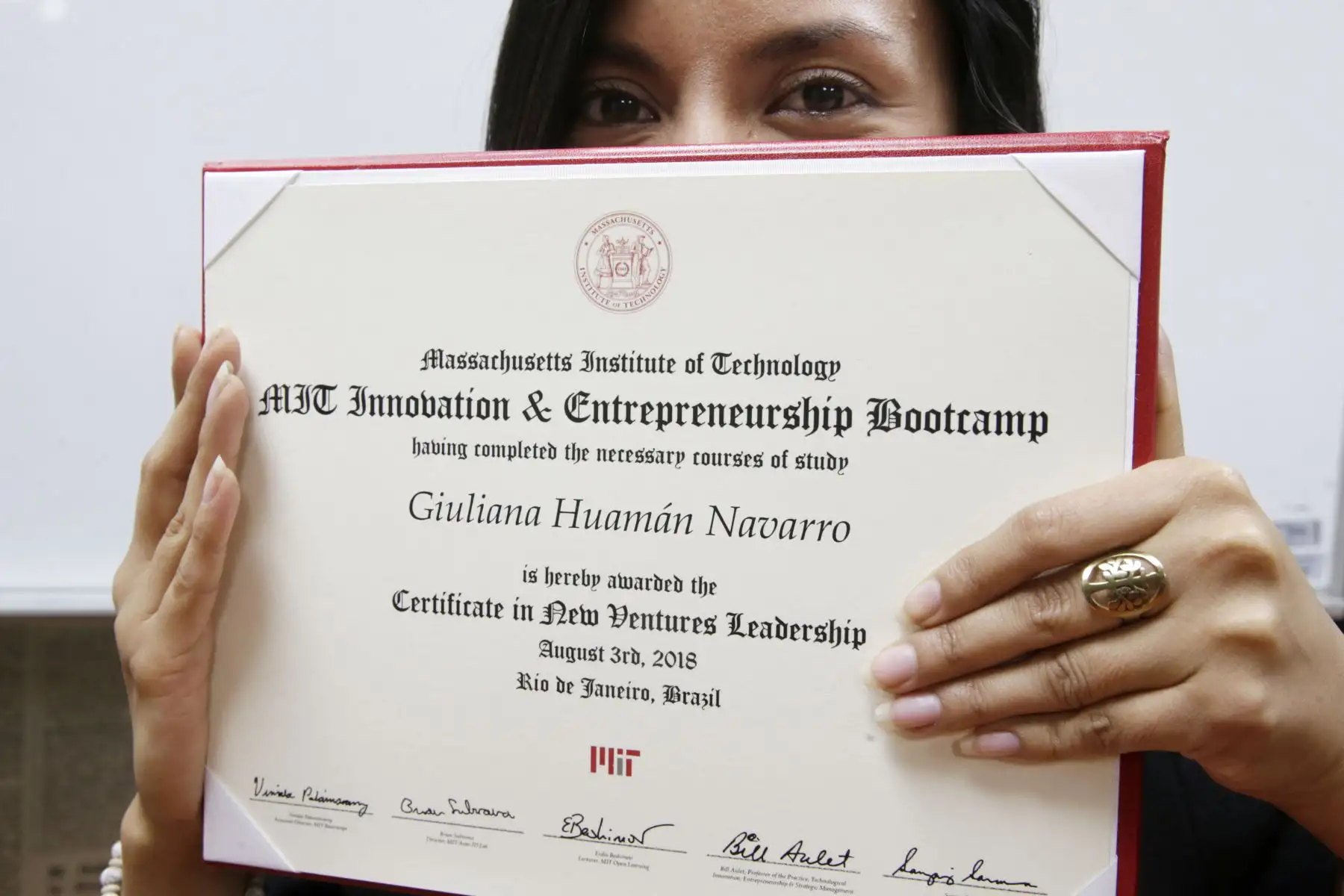 Giuliana Huamán consiguió el primer puesto en el Programa de Innovación y Emprendimiento del Instituto Tecnológico de Massachusetts Foto: ANDINA/Melina Mejía