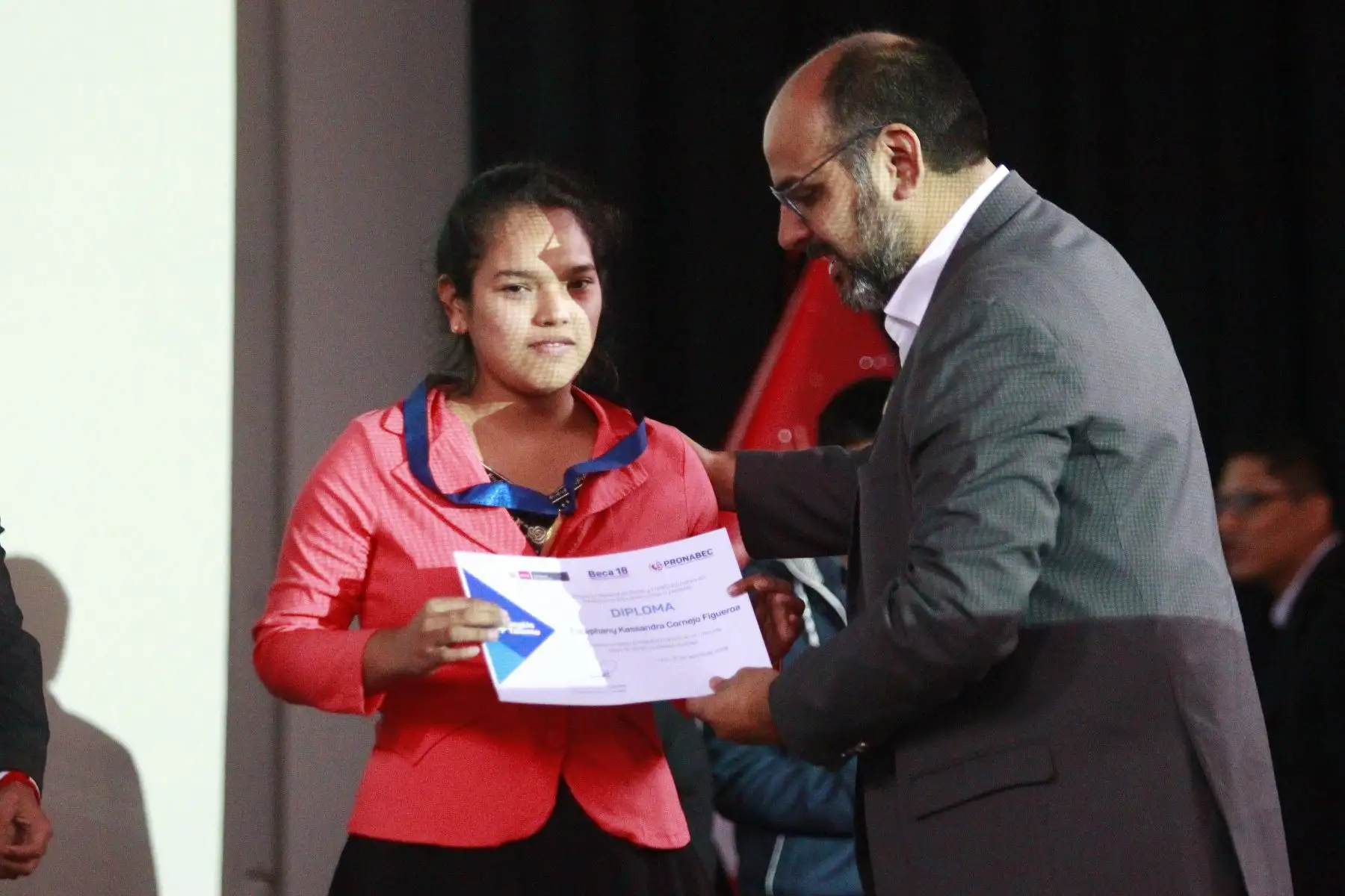Ministro de Educación, Daniel Alfaro  participa en la ceremonia de Bienvenida a más de 1800 jóvenes becarios ganadores de Beca 18 que realizarán estudios en institutos y universidades.Foto: ANDINA/Eddy Ramos