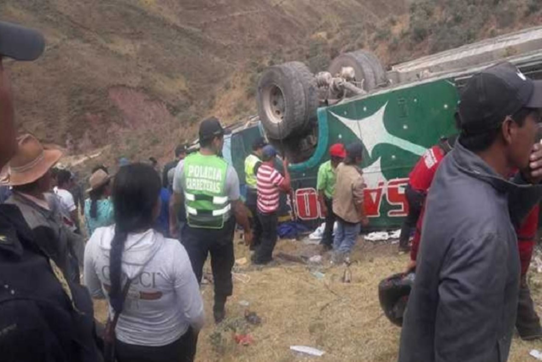 32 heridos y 10 personas murieron en un accidente de tránsito ocurrido hoy en Arenapampa, en el distrito de Huayllabamba, provincia de Sihuas, región Áncash.Foto:ANDINA