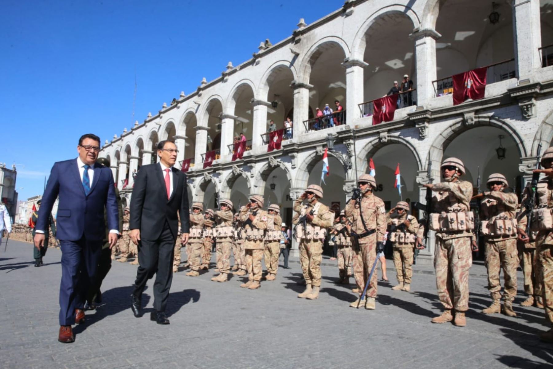 Presidente Vizcarra participa del 478 aniversario de Arequipa. Foto: Difusión.