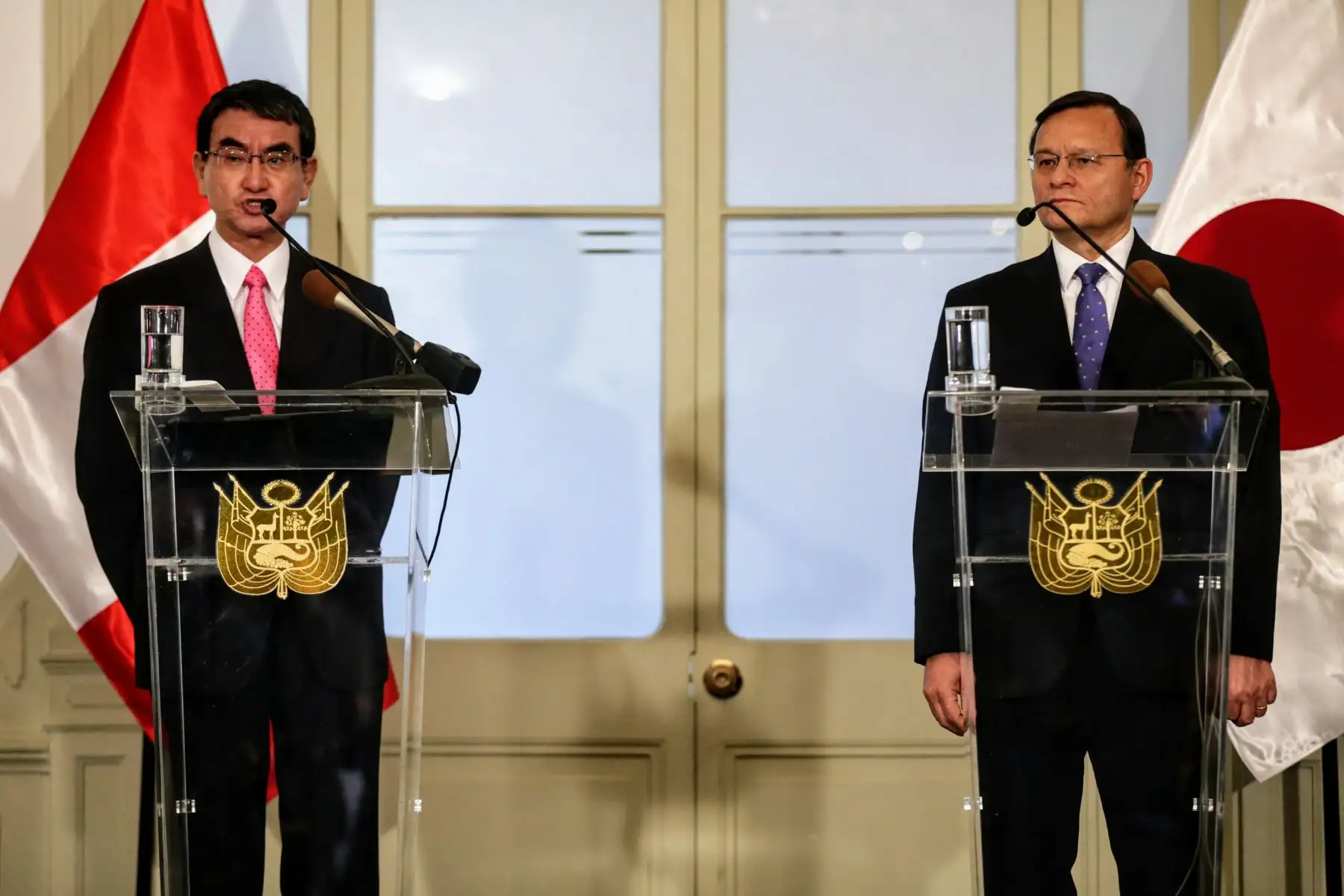 Declaración conjunta por parte de los cancilleres de Perú y Japón en Torre Tagle. Foto: ANDINA/Luis Iparraguirre
