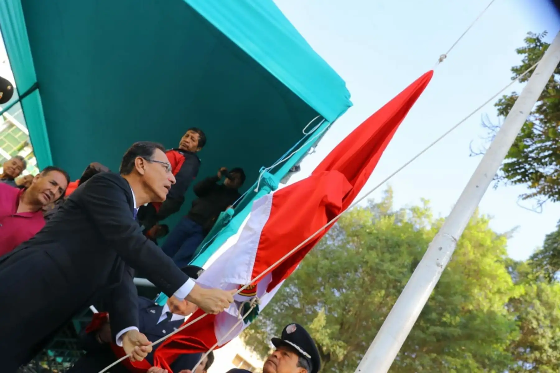 Jefe del Estado, Martín Vizcarra, preside la ceremonia  por el 479 aniversario de la fundación española de la  ciudad de Huánuco. Foto: ANDINA/Prensa Presidencia