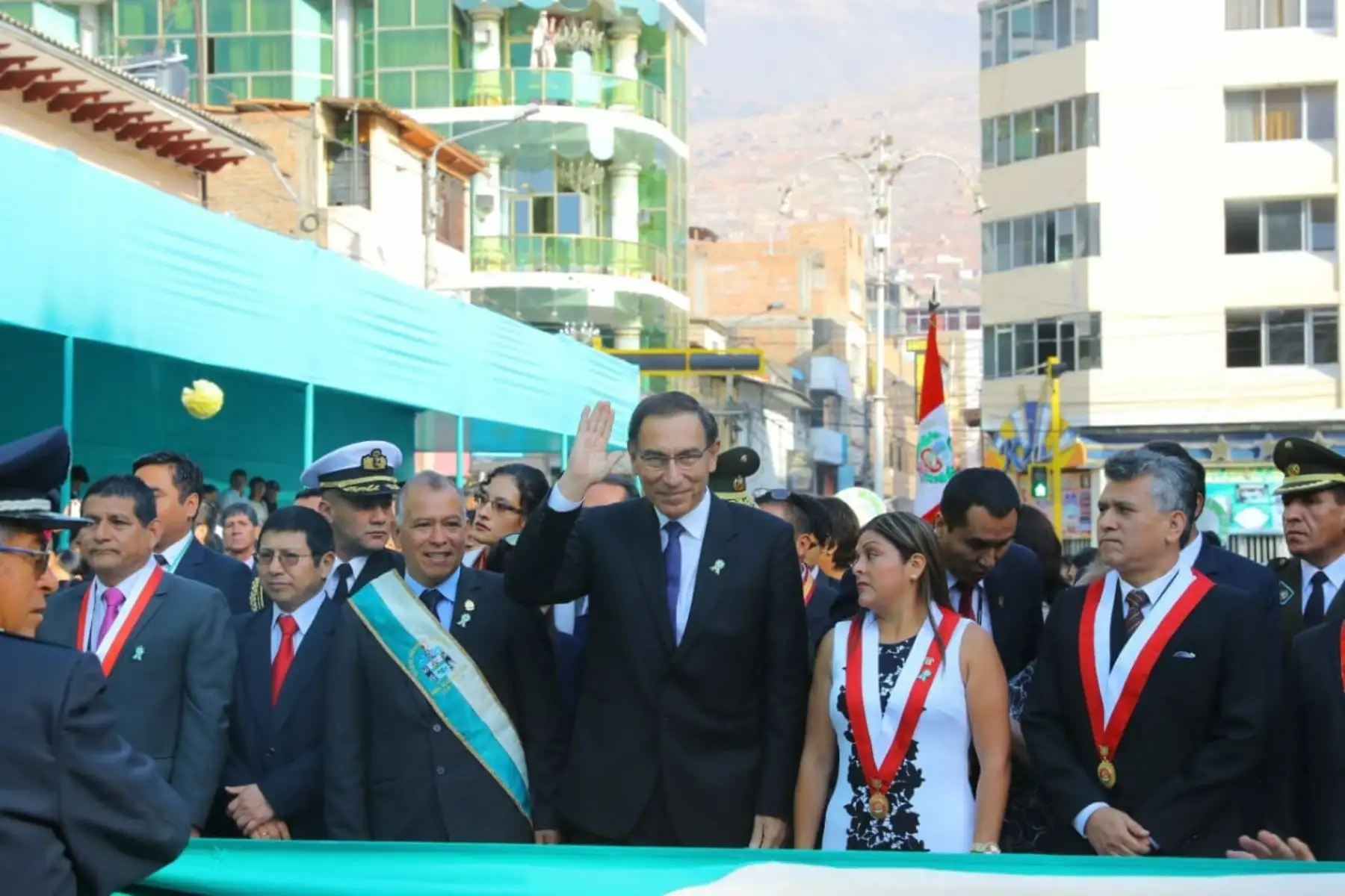 Jefe del Estado, Martín Vizcarra, preside la ceremonia  por el 479 aniversario de la fundación española de la  ciudad de Huánuco. Foto: ANDINA/Prensa Presidencia