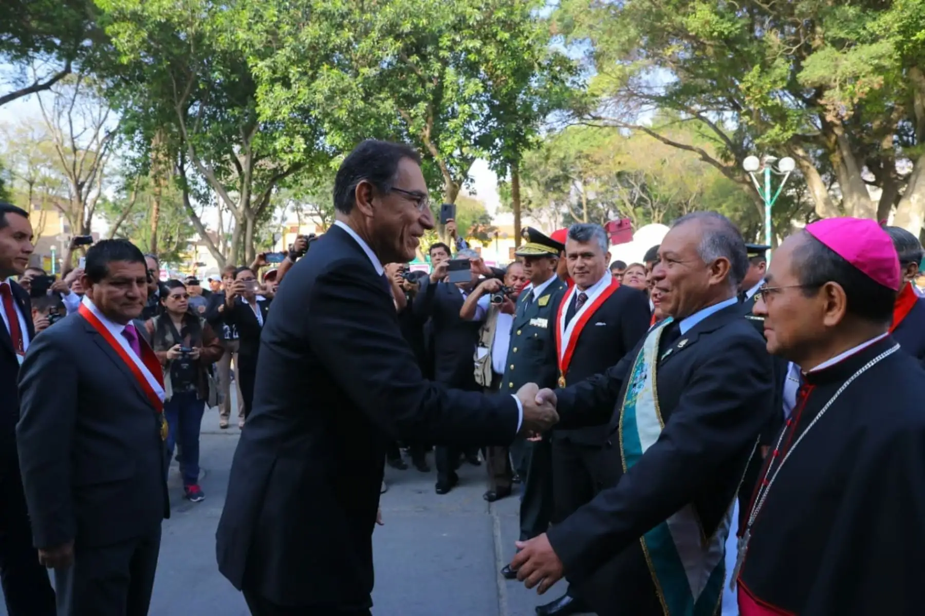 Jefe del Estado, Martín Vizcarra, preside la ceremonia  por el 479 aniversario de la fundación española de la  ciudad de Huánuco. Foto: ANDINA/Prensa Presidencia