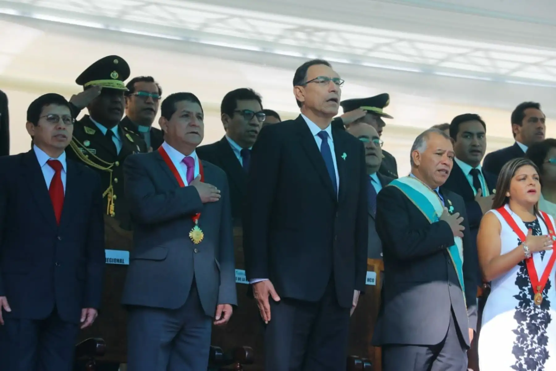 Jefe del Estado, Martín Vizcarra, preside la ceremonia  por el 479 aniversario de la fundación española de la  ciudad de Huánuco. Foto: ANDINA/Prensa Presidencia