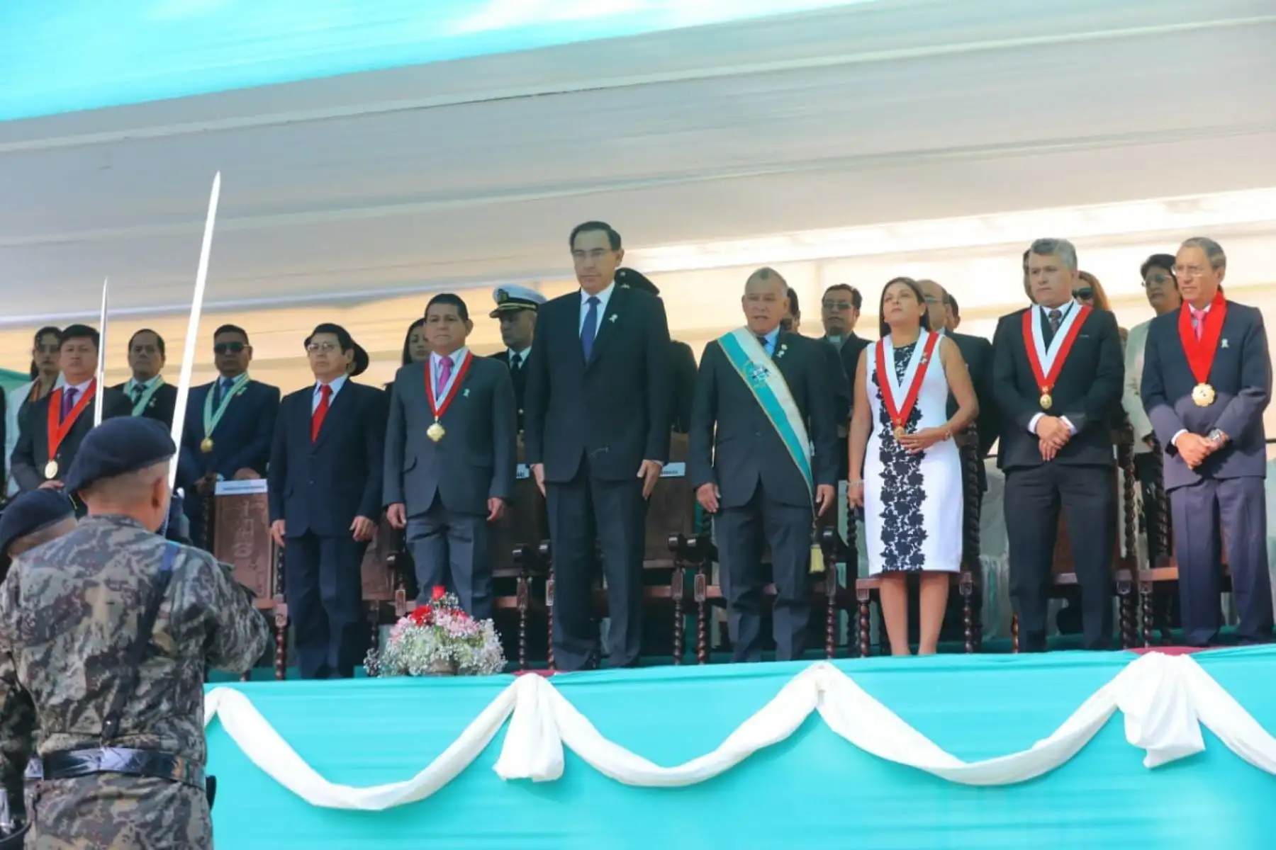 Jefe del Estado, Martín Vizcarra, preside la ceremonia  por el 479 aniversario de la fundación española de la  ciudad de Huánuco. Foto: ANDINA/Prensa Presidencia