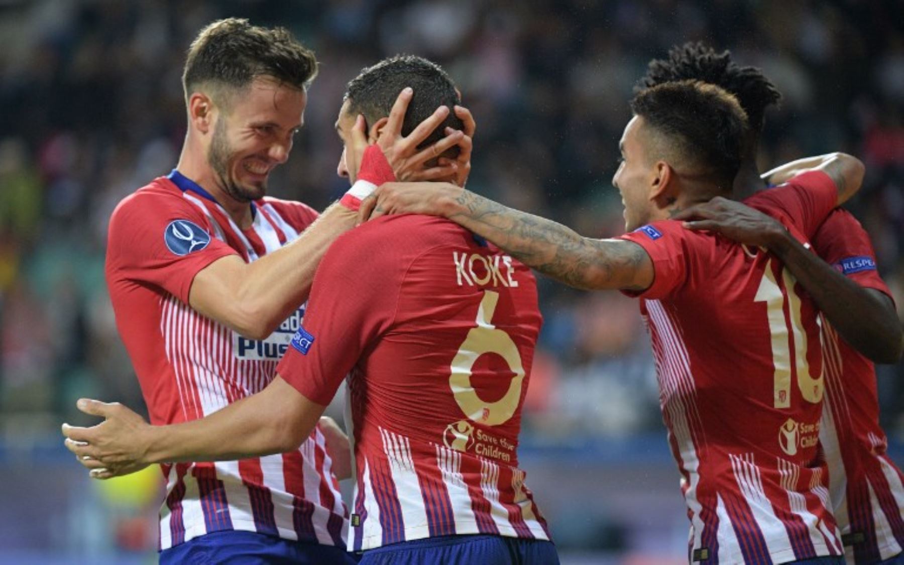 Saul Niguez celebra el gol que rompe la paridad ante el Real Madrid