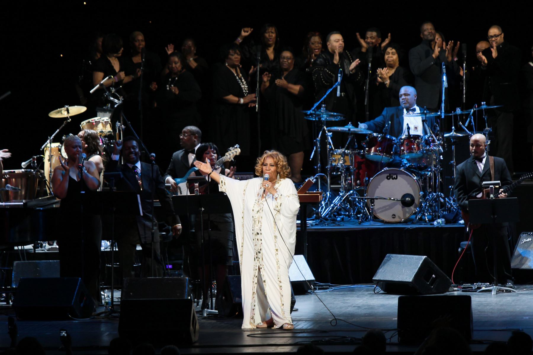 Aretha Franklin se presenta en el Radio City Music Hall el 18 de febrero de 2012 en la ciudad de Nueva York. AFP