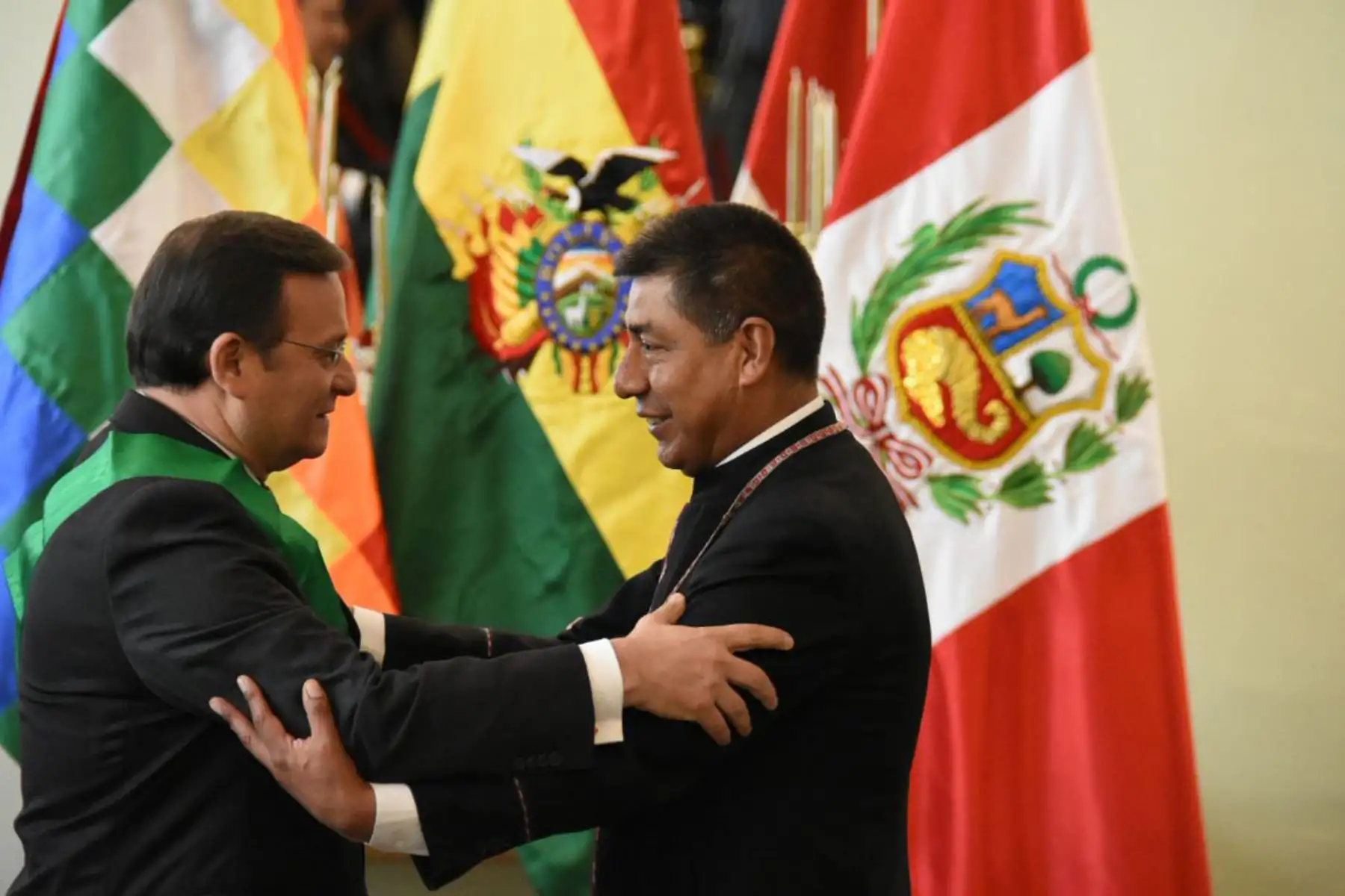 El Canciller peruano Néstor Popolizio sostiene una  reunión con el  Ministro de Relaciones Exteriores de Bolivia, Fernando Huanacuni , en el marco de su Visita Oficial al Estado Plurinacional de Bolivia.Foto: ANDINA/Cancillería Boliviana