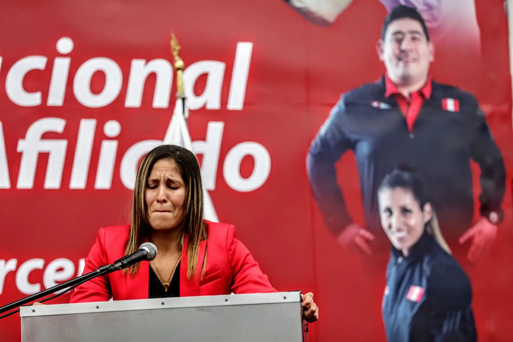 Entrega de los Laureles Deportivos a Alexandra Grande y a Jesús Altamirano en el Estadio Nacional de Lima. Foto: ANDINA/Luis Iparraguirre