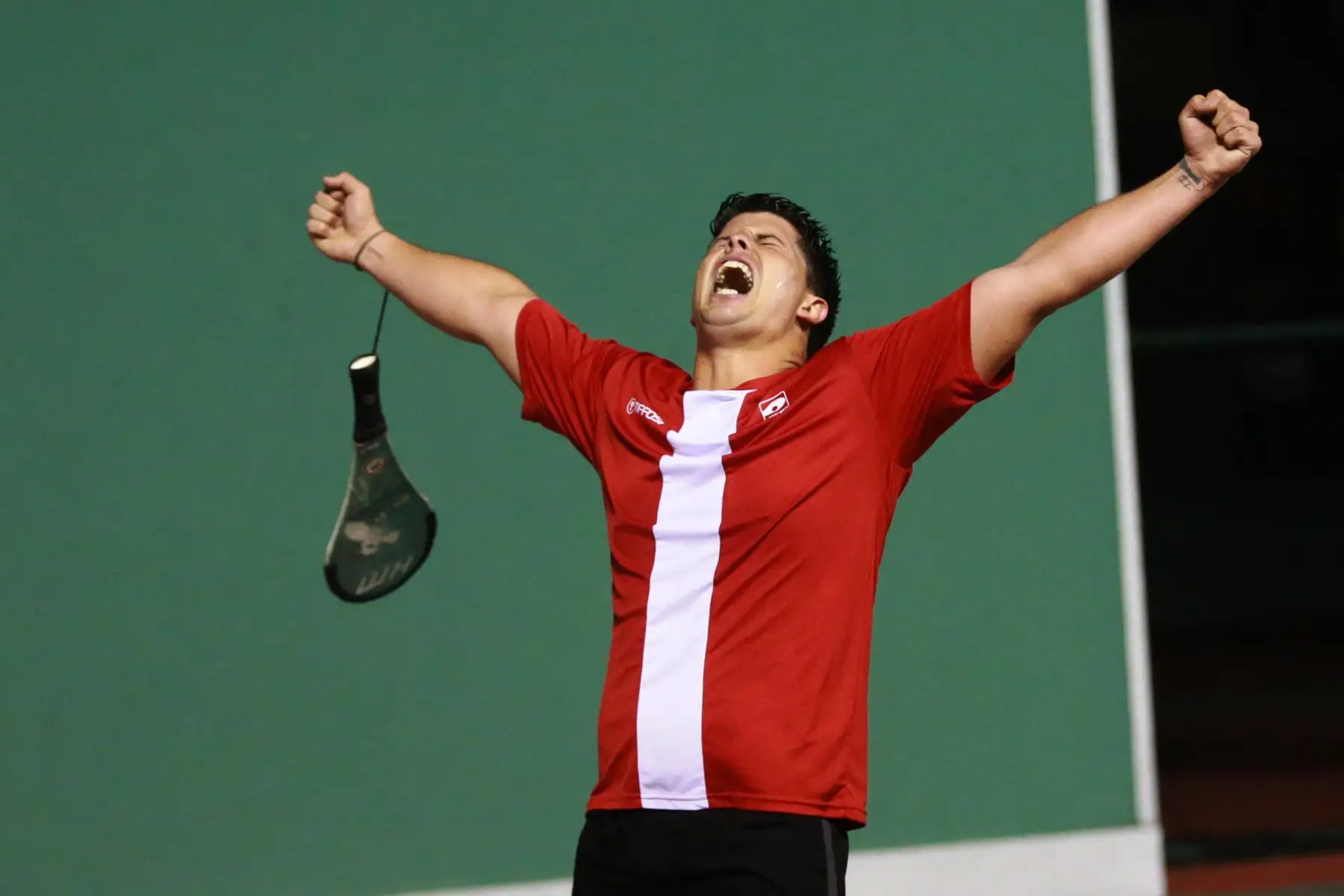 Kevin Martínez campeon del  II Torneo Panamericano de Paleta Frontón Lima 2018. Foto: ANDINA/ Jhony  Laurente