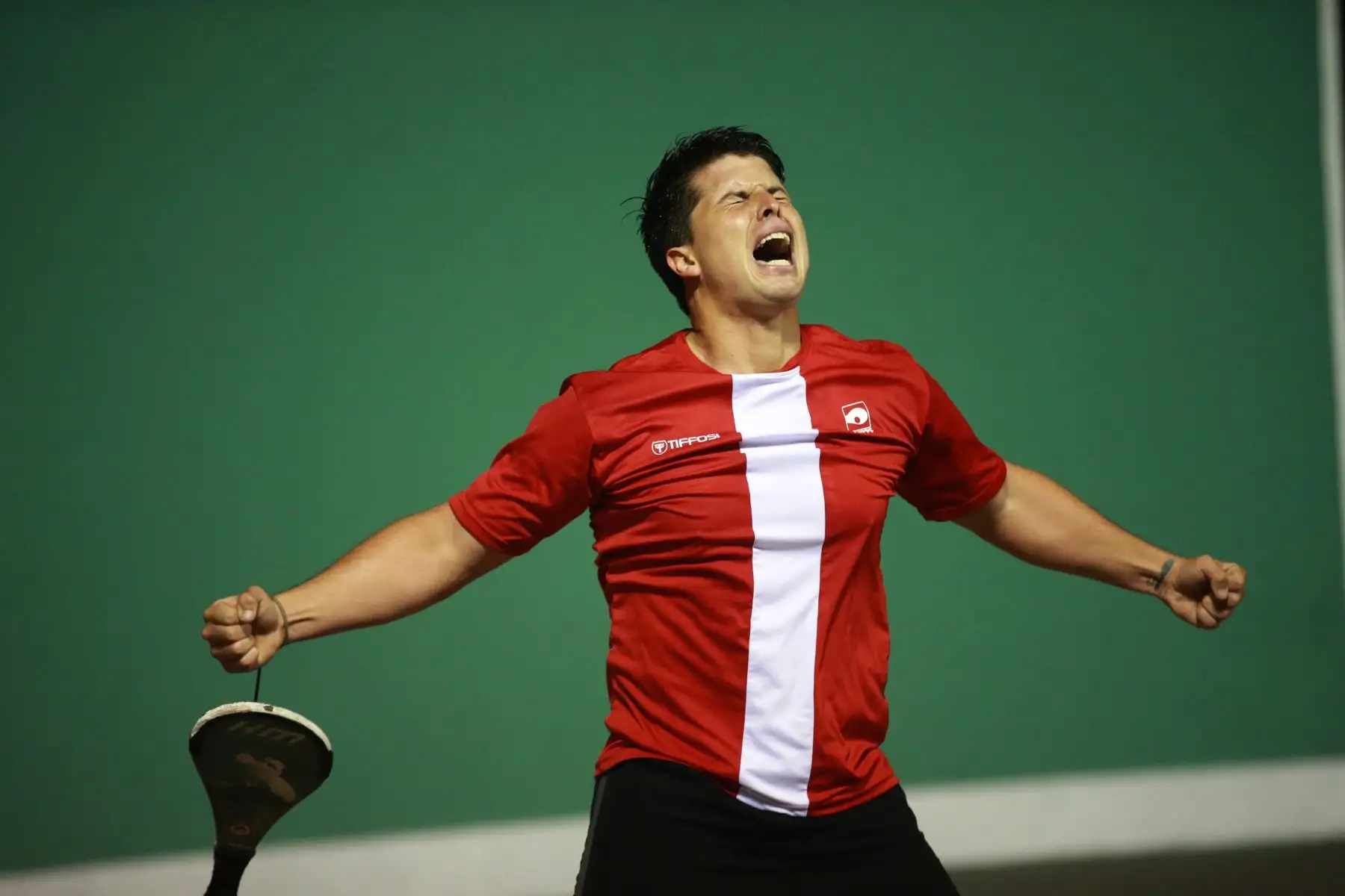 Kevin Martínez campeon del  II Torneo Panamericano de Paleta Frontón Lima 2018. Foto: ANDINA/ Jhony  Laurente