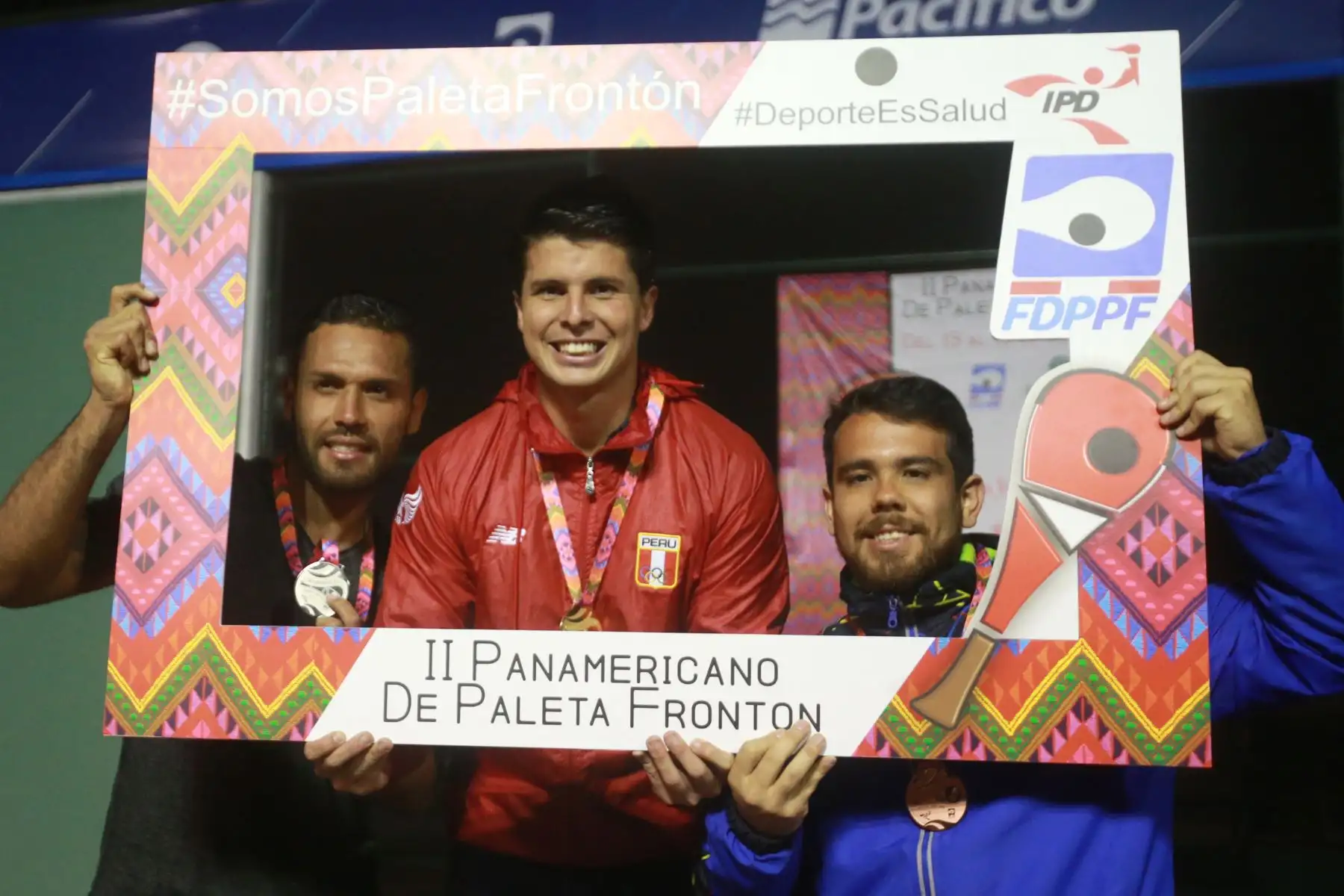 Kevin Martínez  y Joao Velásquez. en el II Torneo Panamericano de Paleta Frontón Lima 2018. Foto: ANDINA/ Jhony  Laurente