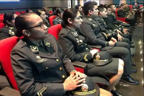 Alrededor de 50 efectivos policiales de Tumbes, Piura, San Martín y Lima, entre otras regiones, iniciaron el I Curso de Especialización en la Investigación del Delito de Trata de Personas en el Marco del Nuevo Código Procesal Penal. Foto: Mininter.