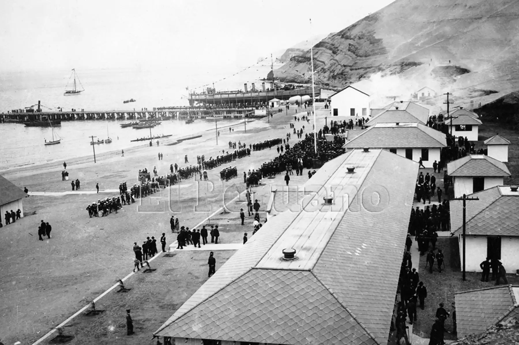 Callao - 1860 / Vista panorámica del muelle Dársena del Callao. Foto:Archivo El Peruano