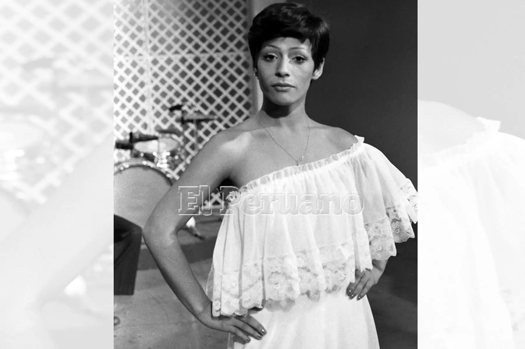 Cantante  Lucía de la Cruz en programa de música criolla en la televisión (1979). Foto: Archivo Histórico de EL PERUANO /  Rómulo Luján