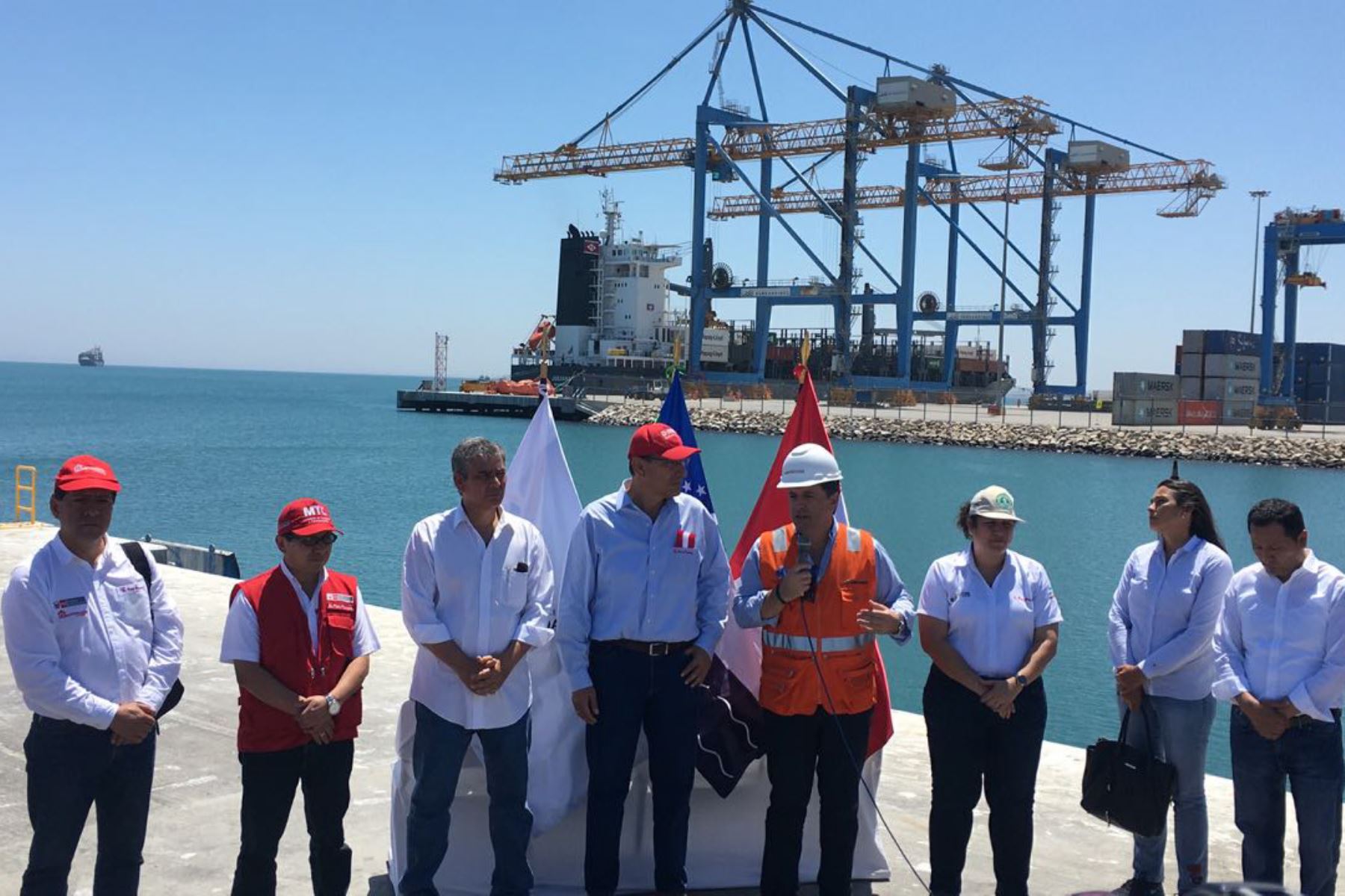 Presidente Martín Vizcarra inaugura obras adicionales en el puerto de Paita, en Piura. ANDINA/Difusión