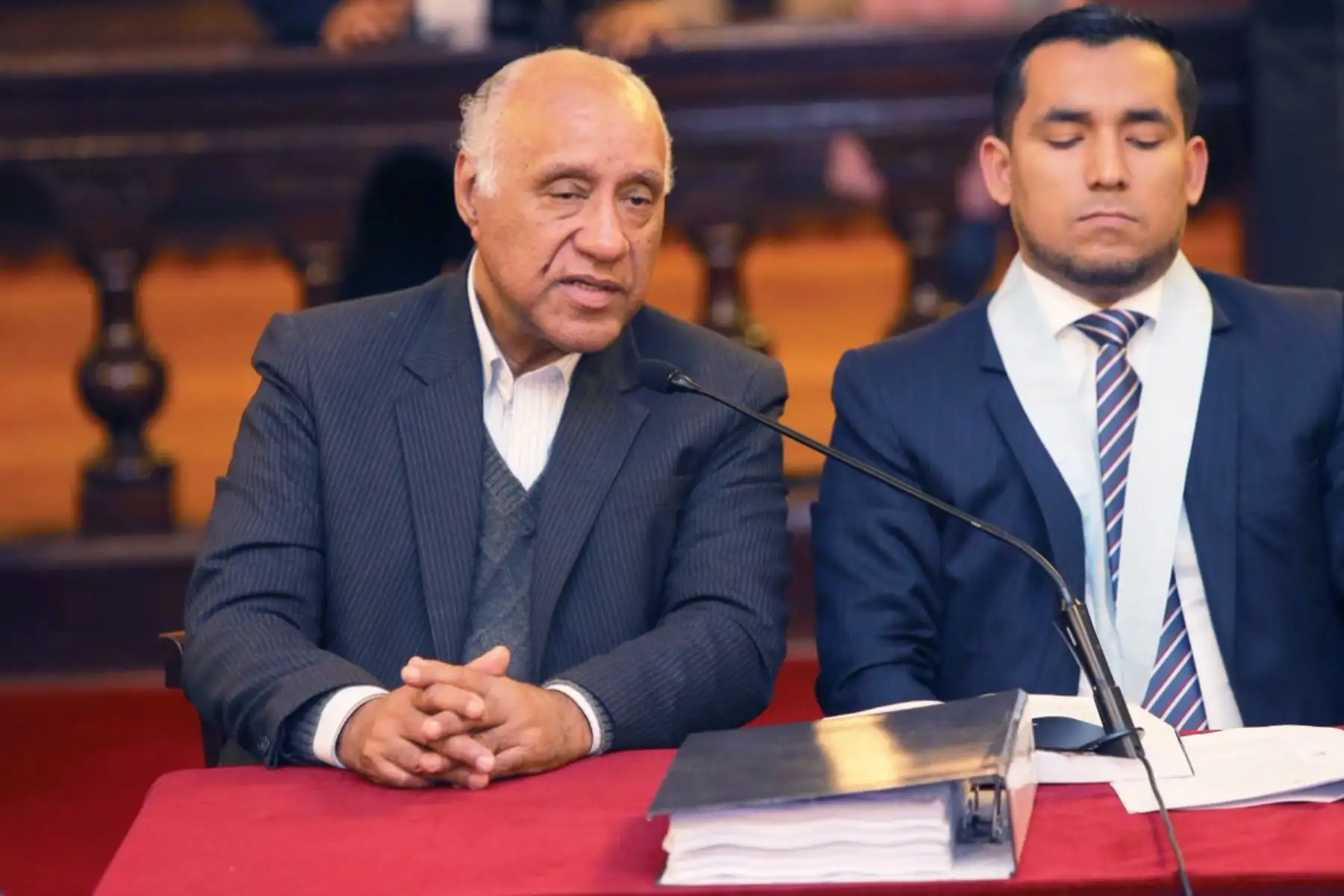 Juzgado Supremo de Investigación Preparatoria, a cargo del magistrado Hugo Núñez Julca, inicia audiencia de prisión preventiva contra juez Juan Emilio Gonzáles Chávez por el presunto delito de cohecho pasivo específico en agravio del Estado. Foto: ANDINA/Poder Judicial