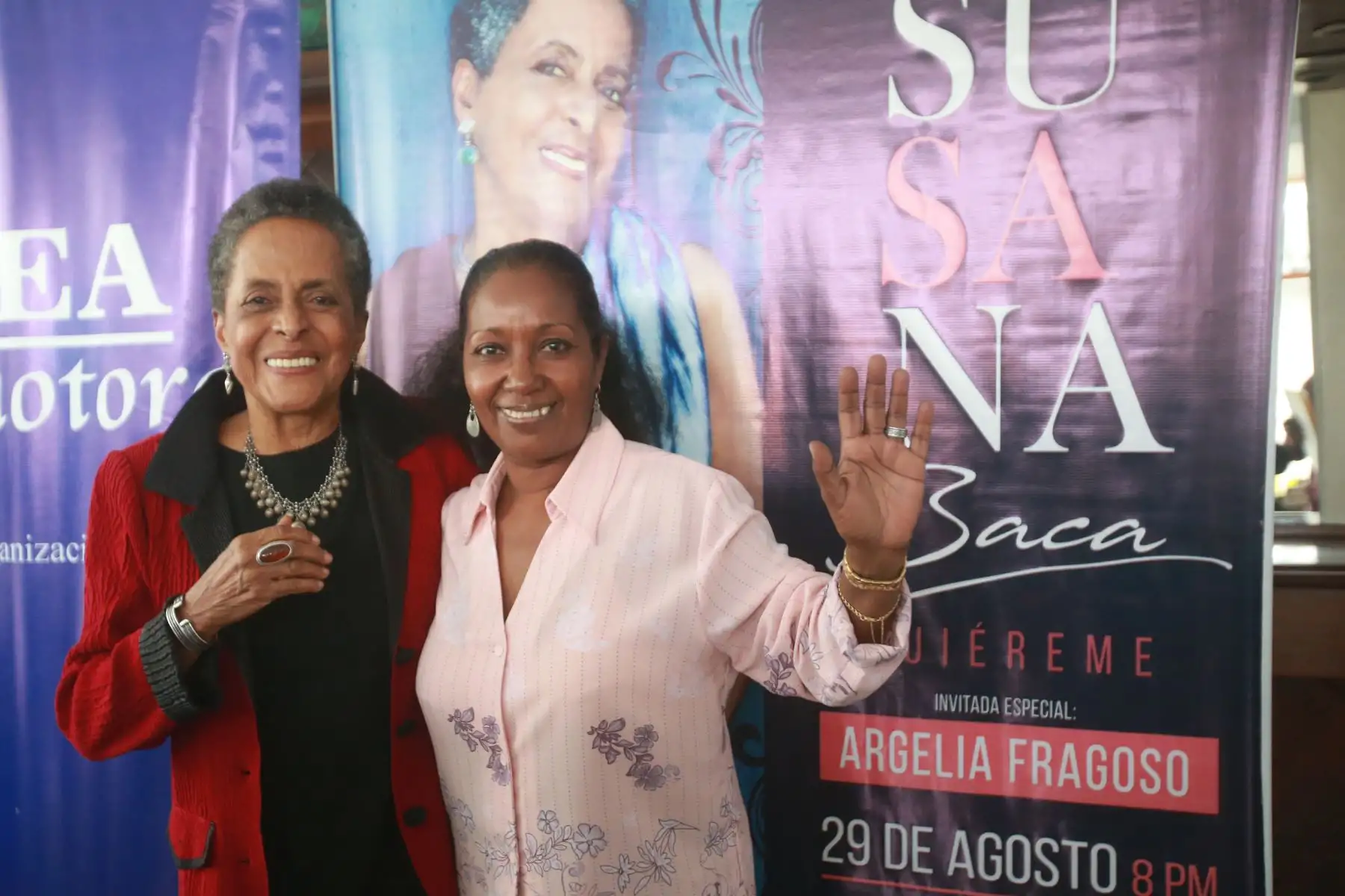 Susana Baca y Argelia Fragoso. Cantante cubana, anuncian concierto "Quiereme", en el teatro nacional. Foto.ANDINA/ Jhony Laurente