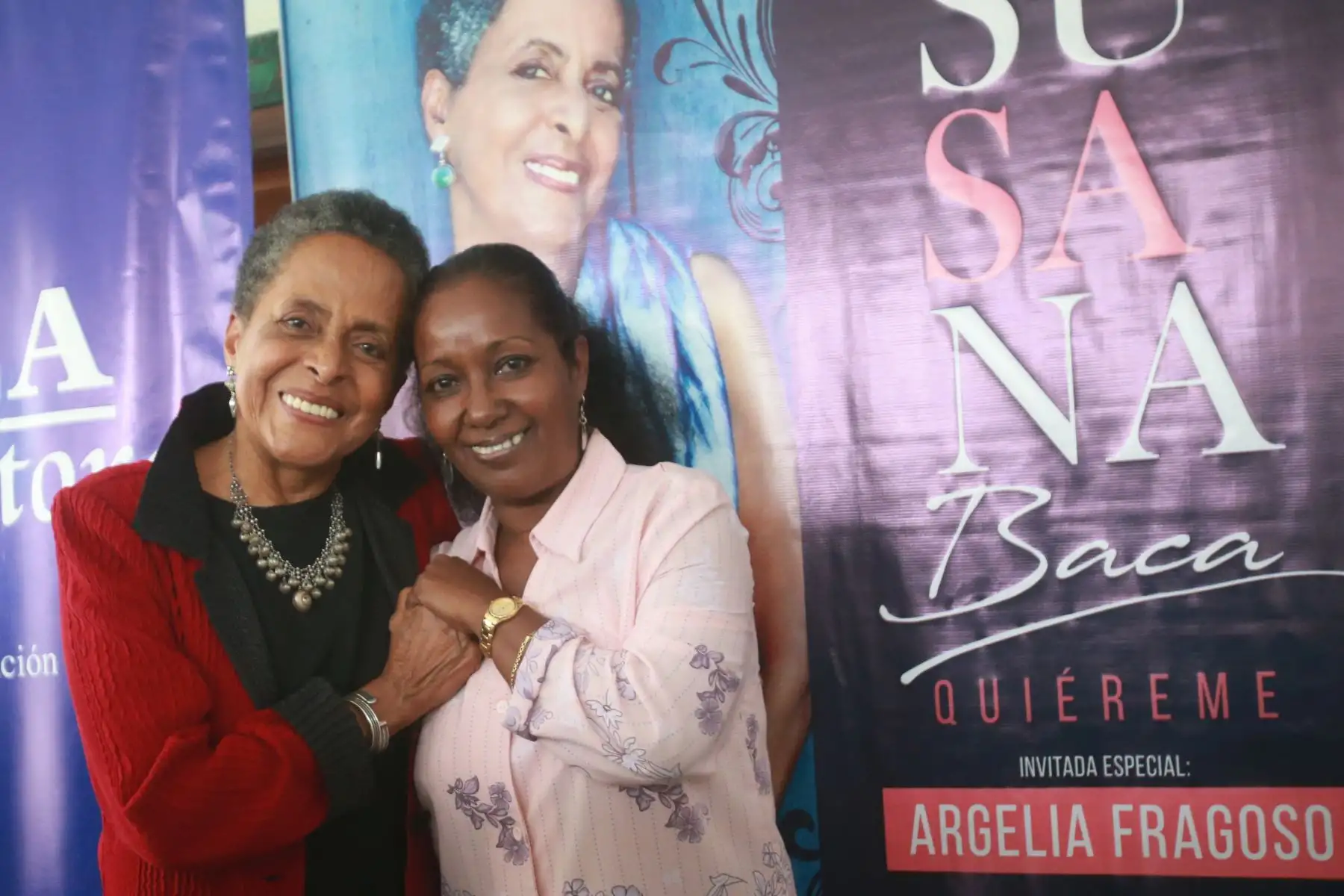 Susana Baca y Argelia Fragoso. Cantante cubana, anuncian concierto "Quiereme", en el teatro nacional. Foto.ANDINA/ Jhony Laurente