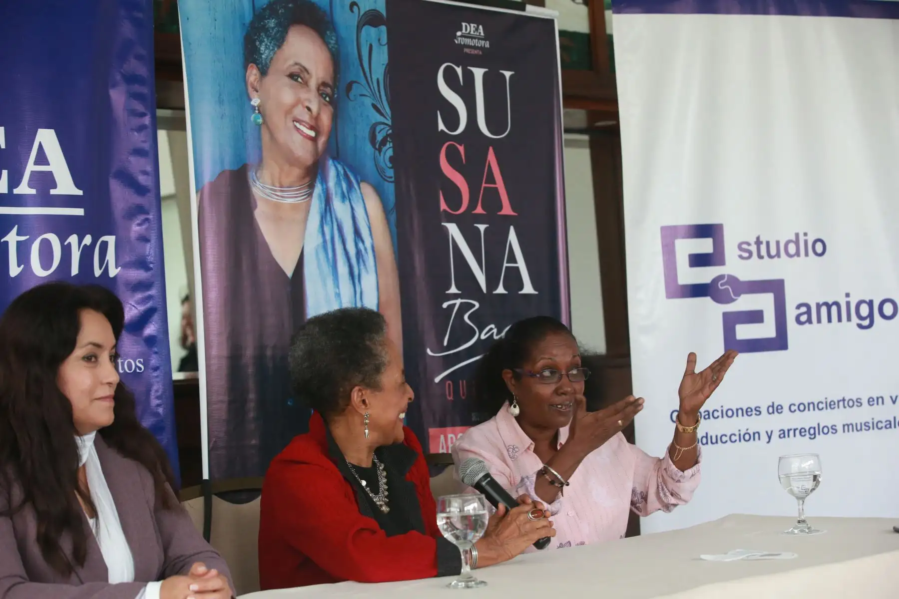 Susana Baca y Argelia Fragoso. Cantante cubana, anuncian concierto "Quiereme", en el teatro nacional. Foto.ANDINA/ Jhony Laurente