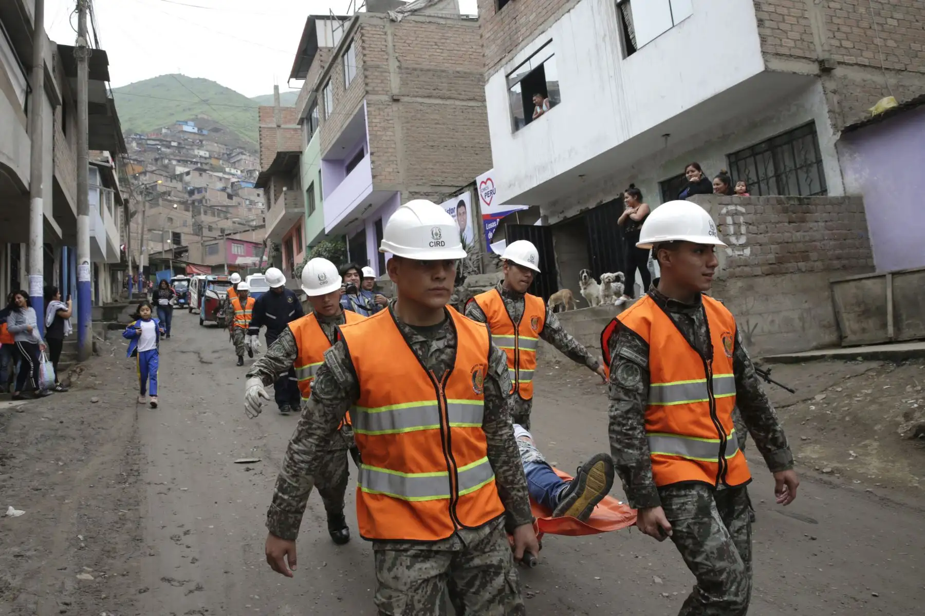 Simulacro de sismo y deslizamientos en la zona de Flor de Amancaes Rimac. Foto: ANDINA/Melina Mejía