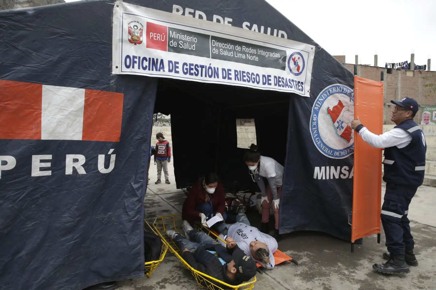 El Minsa participa del simulacro de sismo y deslizamientos en la zona de Flor de Amancaes Rimac. Foto: ANDINA/Melina Mejía
