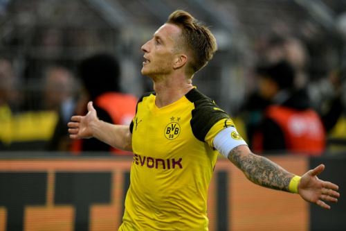Marco Reus celebra el tanto del triunfo del Dortmund