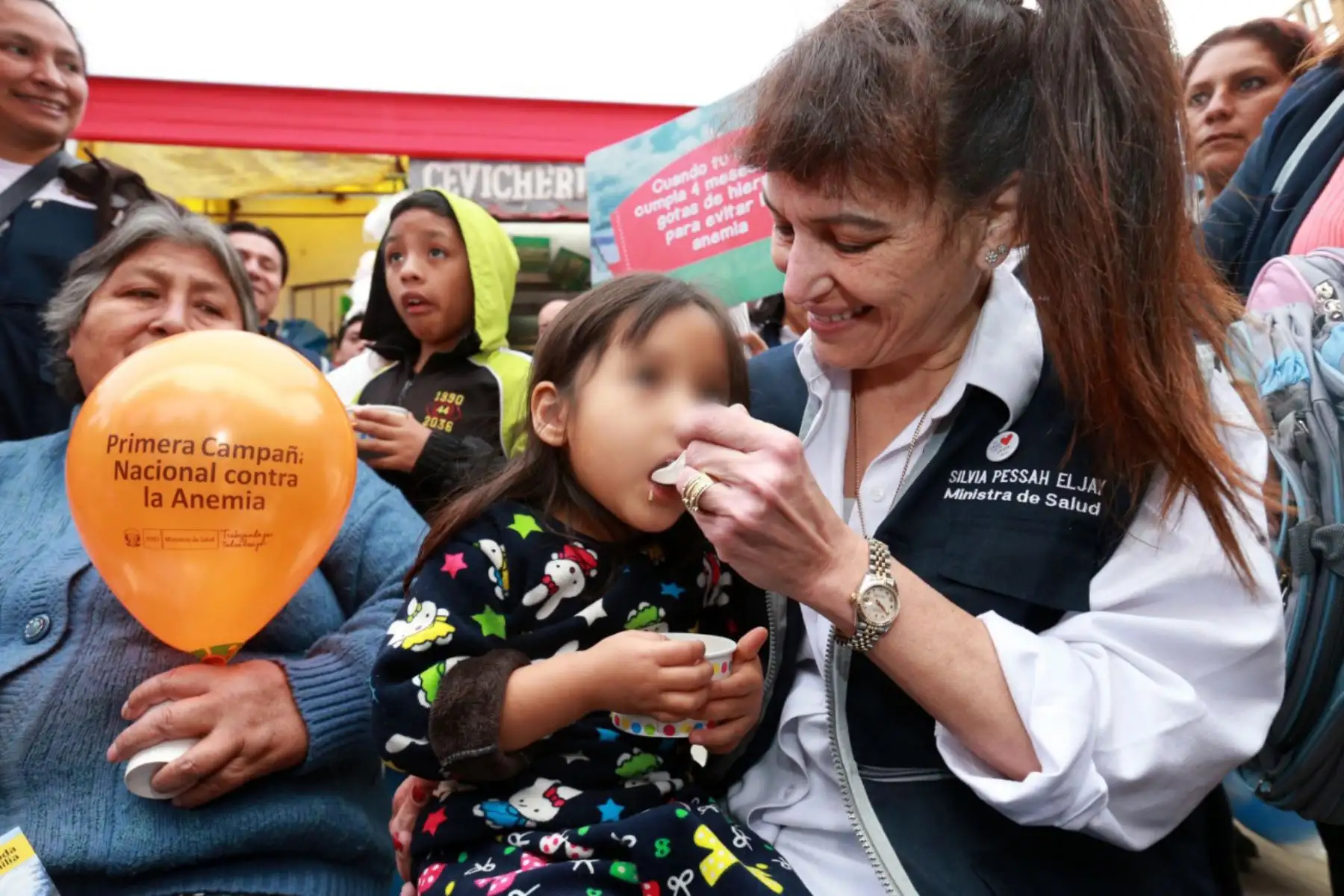 Ministra de Salud Silvia Pessah, en la Cuarta Jornada Nacional  contra la Anemia en el Agustino. Foto: ANDINA/Norman Córdova