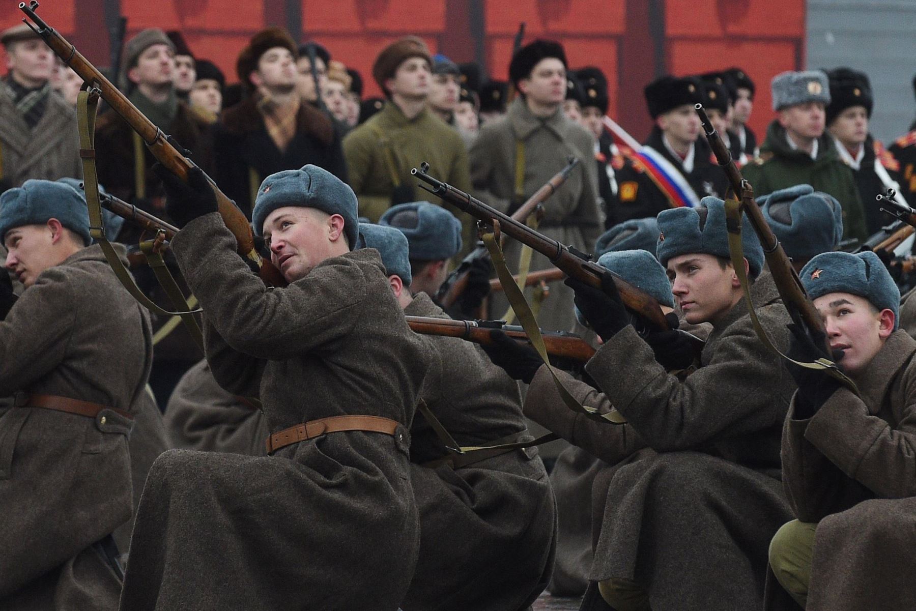 Miembros del Ejército Ruso en desfile militar en la Plaza Roja Foto: AFP