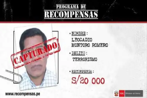 es sindicado como mando logístico del Comité Regional Sur de Sendero Luminoso. Se ofrecía S/ 20,000 a quien brinde datos sobre su paradero.