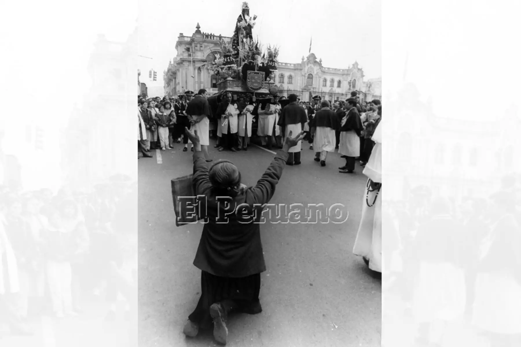 Procesión de Santa Rosa de Lima (1992). Foto: Archivo Histórico de EL PERUANO / Alejandro Aguirre