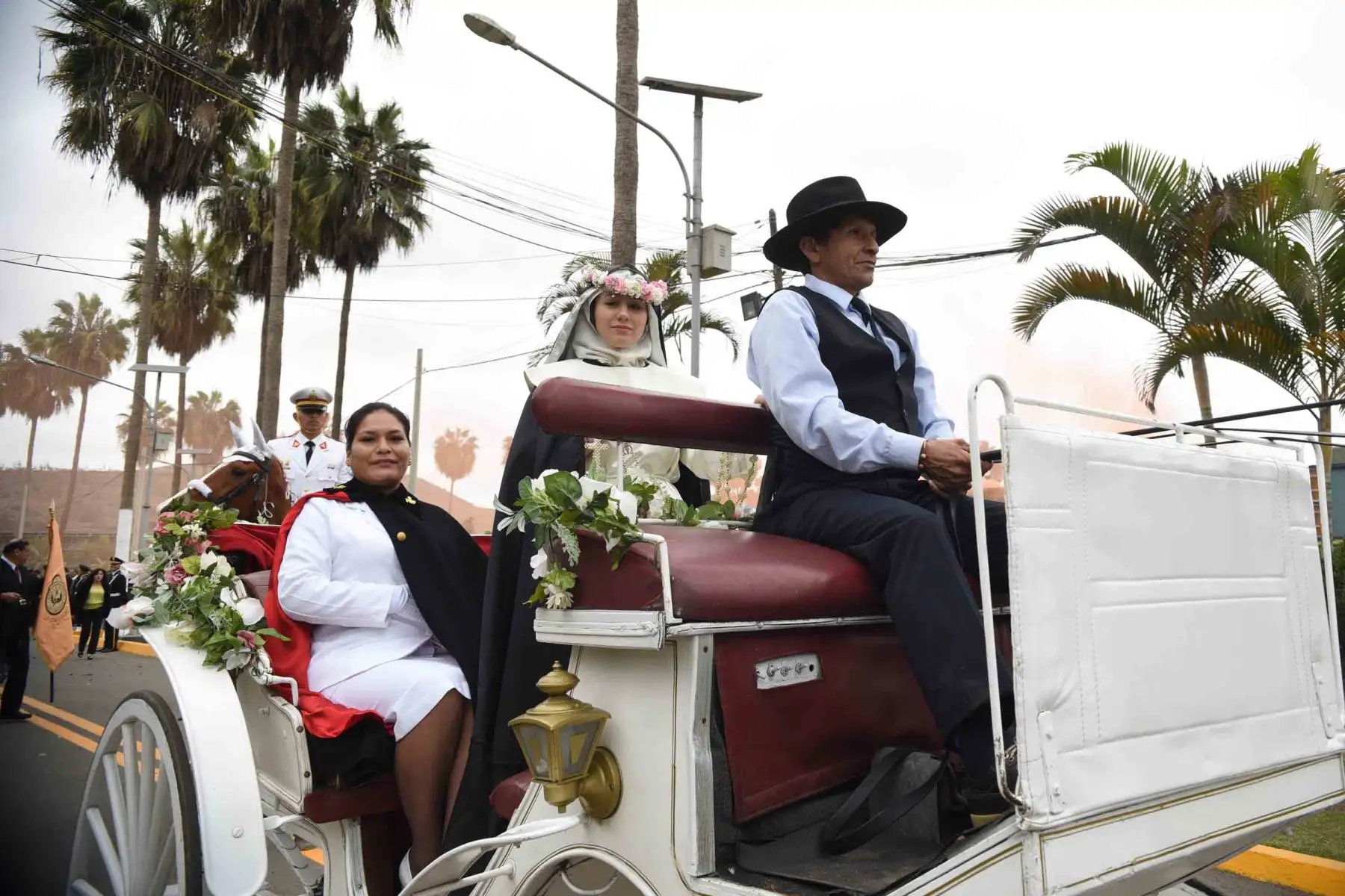 Ceremonia de homenaje de la Policía Nacional a Santa Rosa de Lima y a la Benemérita Guardia Civil, realizada  en la Escuela de Oficiales de la PNP, en Chorrillos .Foto: ANDINA/Mininter