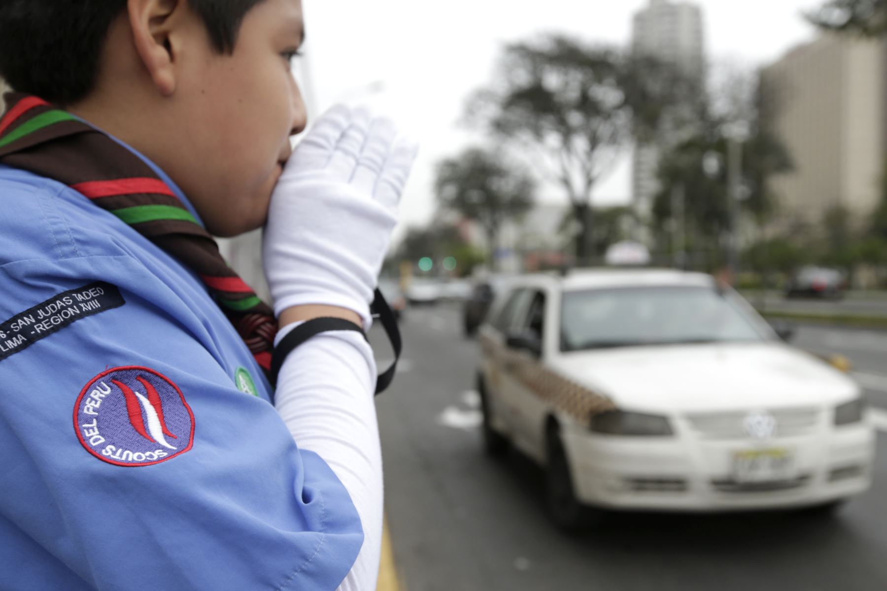 Movimiento Scout,  realiza la Dirección de Tránsito en las principales calles y avenidas de Lima y el Callao, en homenaje a la Patrona de la PNP Santa Rosa de Lima. Foto: ANDINA/Melina Mejía