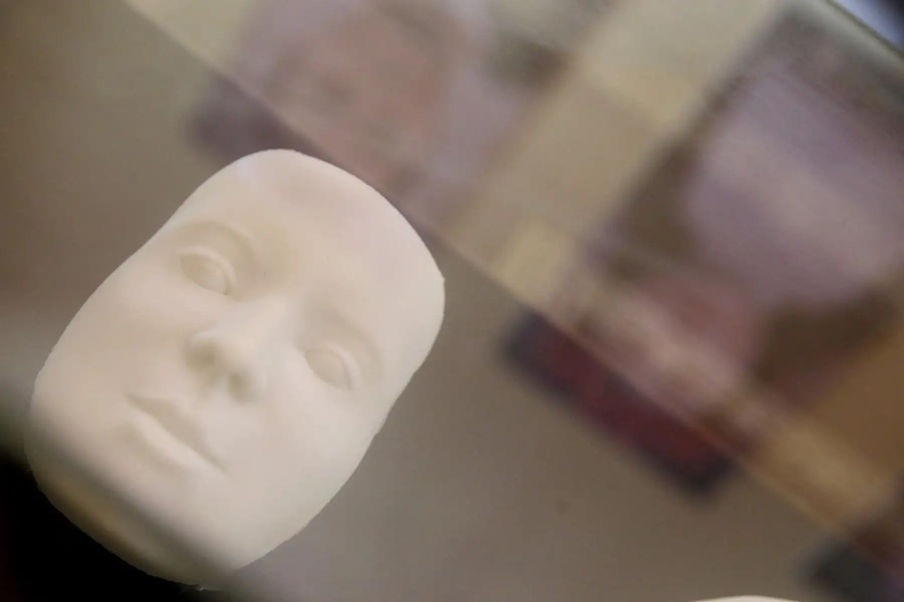 Molde del verdadero rostro de santa Rosa  que se logró gracias a un minucioso estudio realizado por profesionales peruanos y brasileños. Foto: ANDINA/Melina Mejía.