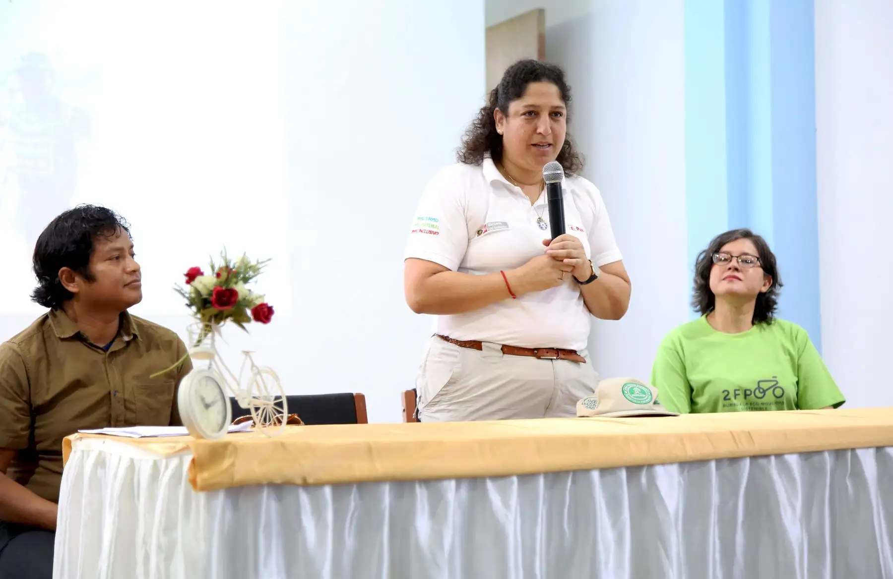 Ministra del Ambiente, Fabiola Muñoz, participó en el 2do. Foro Peruano de La Bicicleta en Moyobamba, San Martín. Foto: ANDINA/Minam