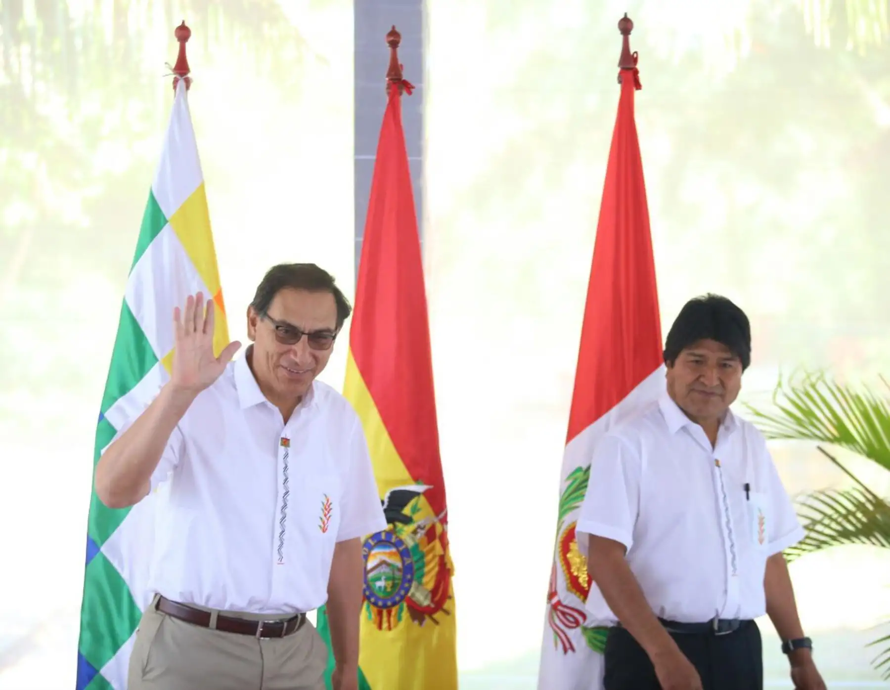Encuentro entre los presidentes Martín Vizcarra y Evo Morales, previo al IV Gabinete Binacional Perú - Bolivia, que se realiza en la ciudad de Cobija. Foto: ANDINA/Prensa Presidencia