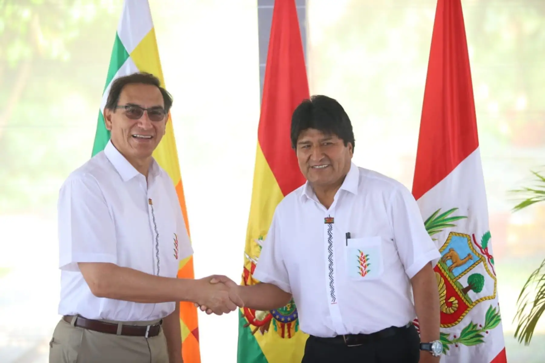 Encuentro entre los presidentes Martín Vizcarra y Evo Morales, previo al IV Gabinete Binacional Perú - Bolivia, que se realiza en la ciudad de Cobija. Foto: ANDINA/Prensa Presidencia