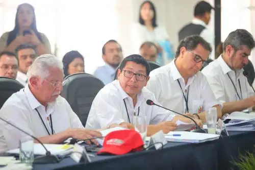 Ministro de Transportes y Comunicaciones, Edmer Trujillo en el IV Gabinete Binacional Perú-Bolivia. Foto: Cortesía.