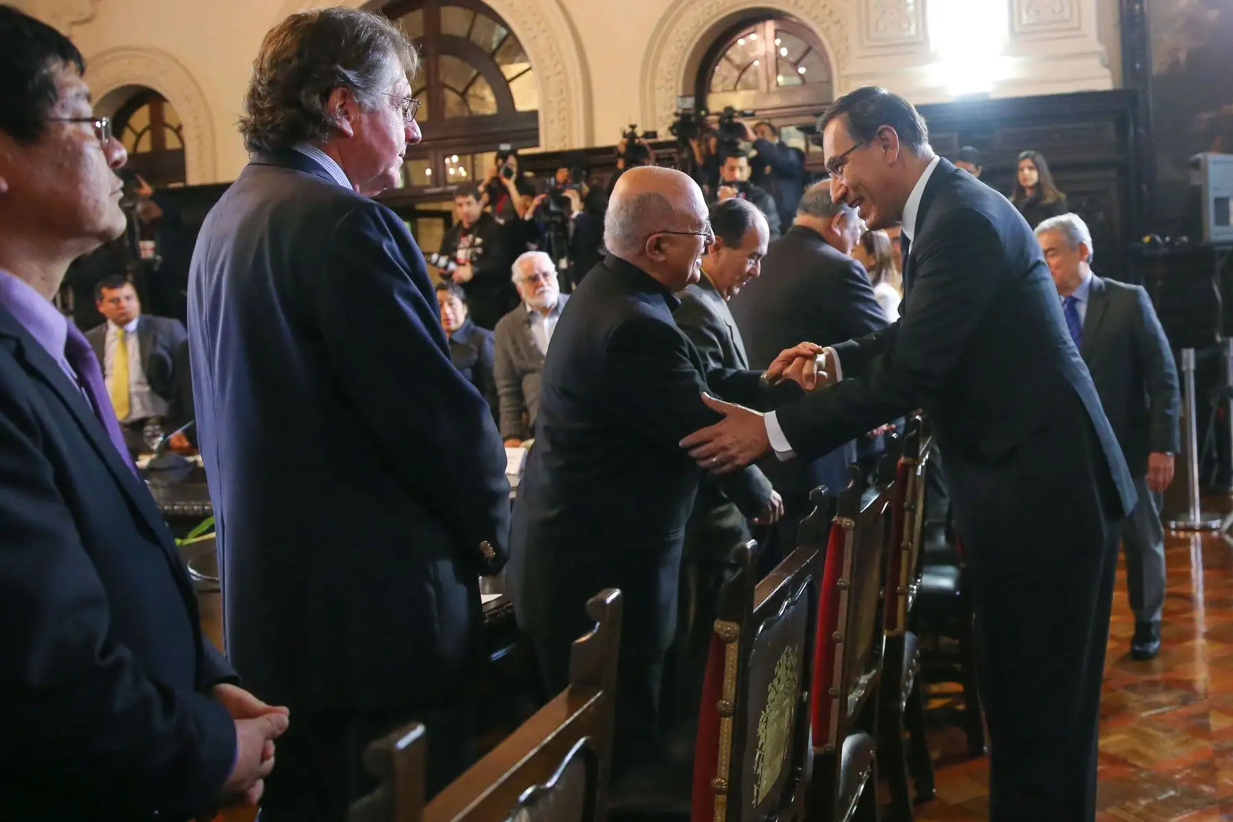 Presidente de la República, Martin Vizcarra, lidera la reunión del Acuerdo Nacional sobre la Reforma Política y del Sistema de Justicia. Foto: ANDINA/Prensa Presidencia