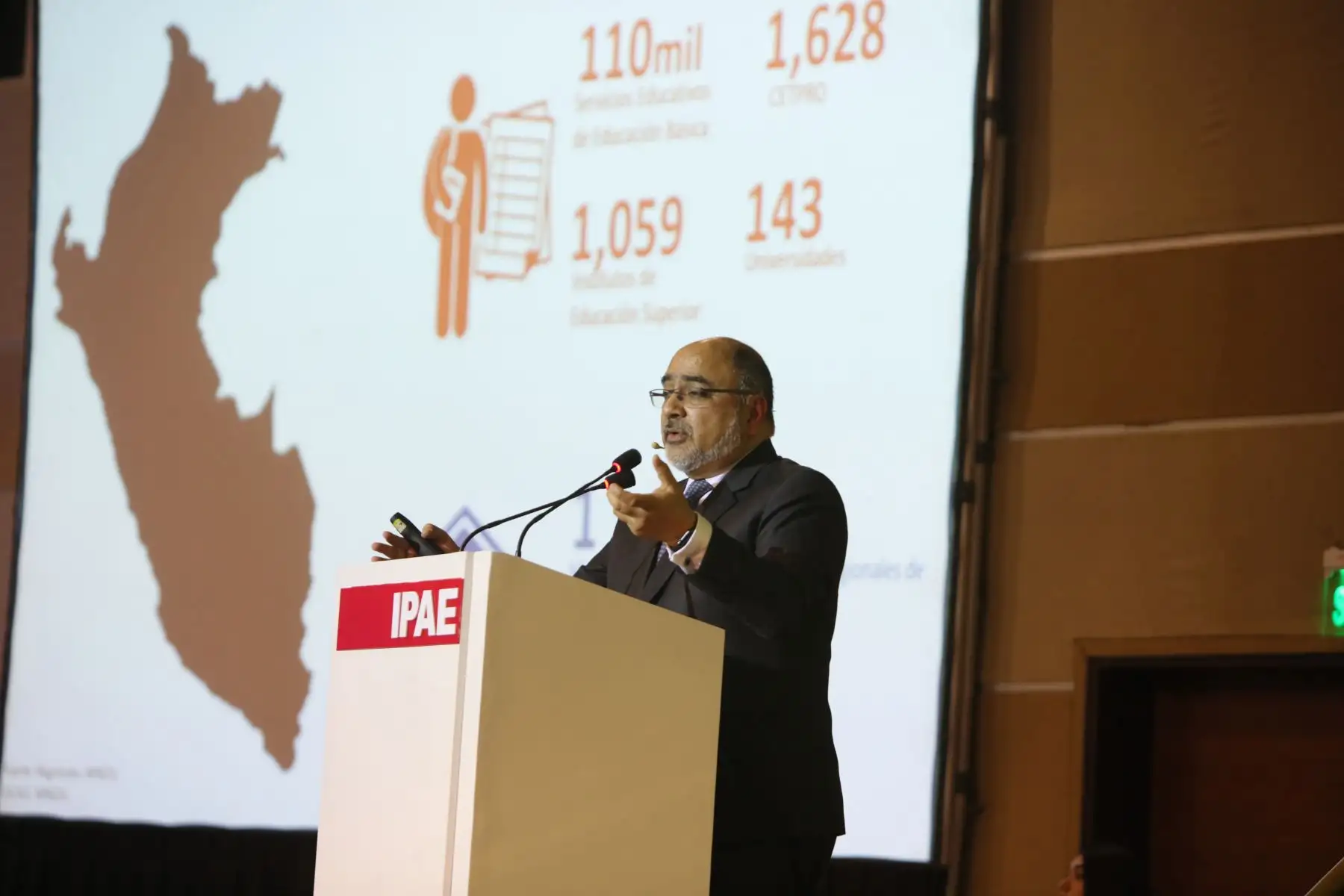 Cesar Guadalupe inaugurò el Cade Educación 2018.Foto:ANDINA/Ipae