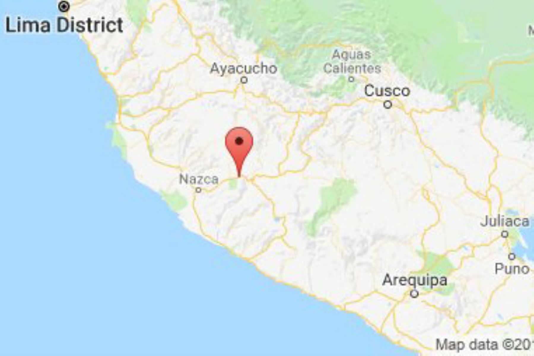 Epicentro se ubica cerca de la localidad de Puquio, Ayacucho.