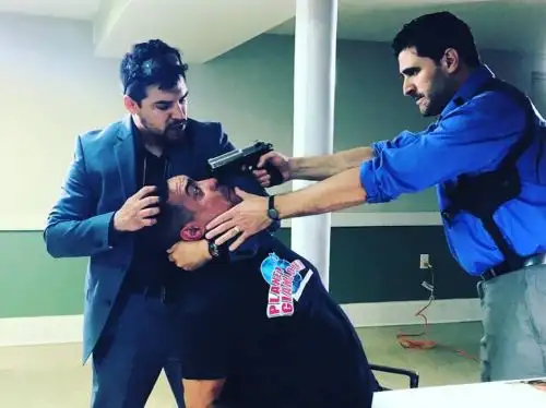 Escena del rodaje de "El Cóndor en Nueva York" que se estrena en setiembre en los Estados Unidos.